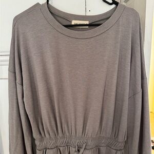 The Nines Crewneck Tunic Dress - Taupe
